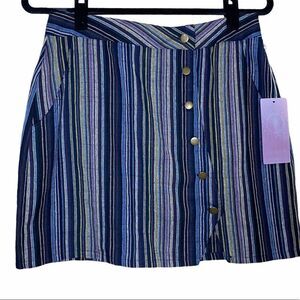 Fashion on Earth Striped Mini Skirt‎